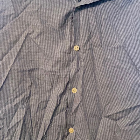 Perry Ellis Portfolio Slim Fit Stretch Easy Care Dress Shirts (M) Blue Check - Picture 2 of 3